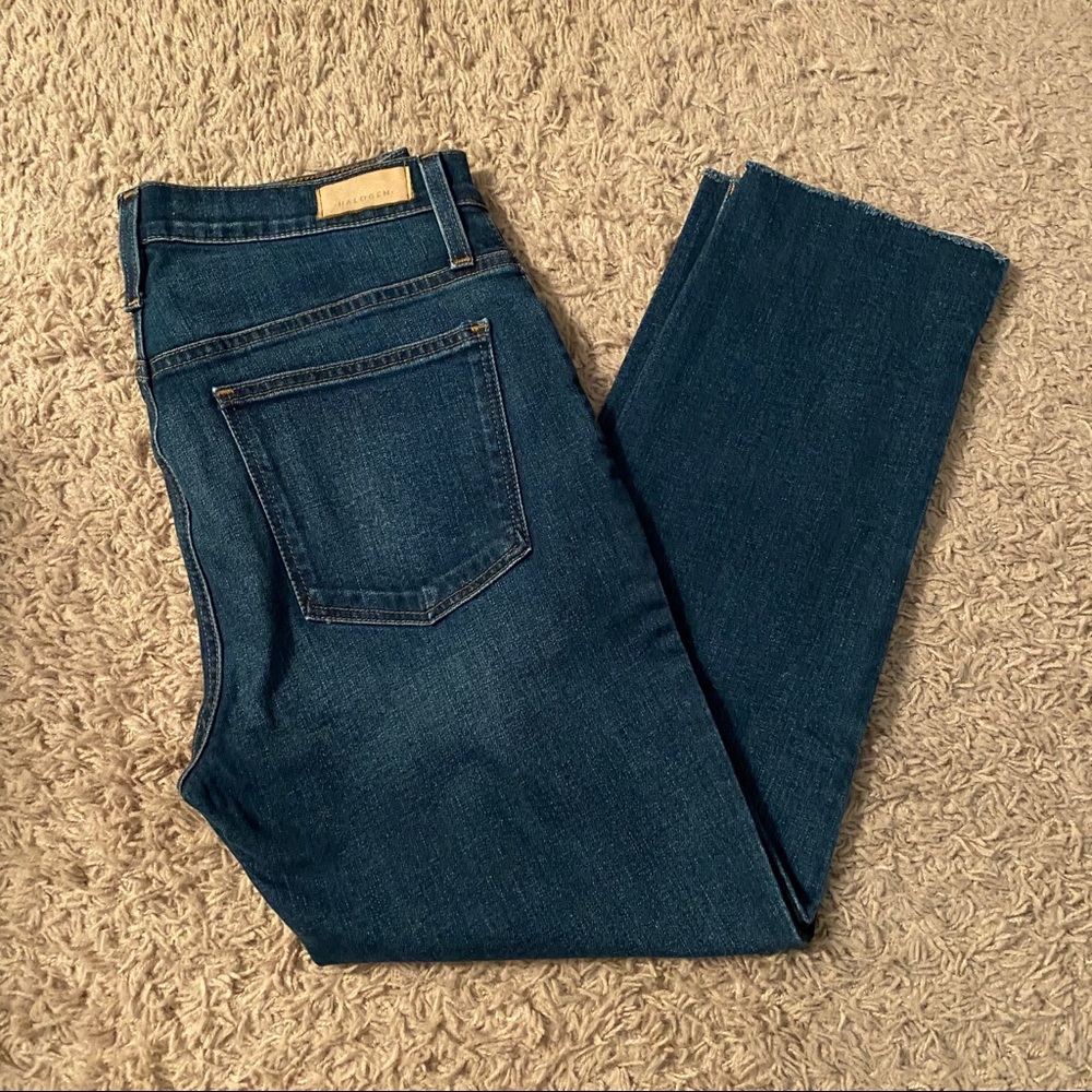 Halogen Side Stripe Straight Crop Jeans